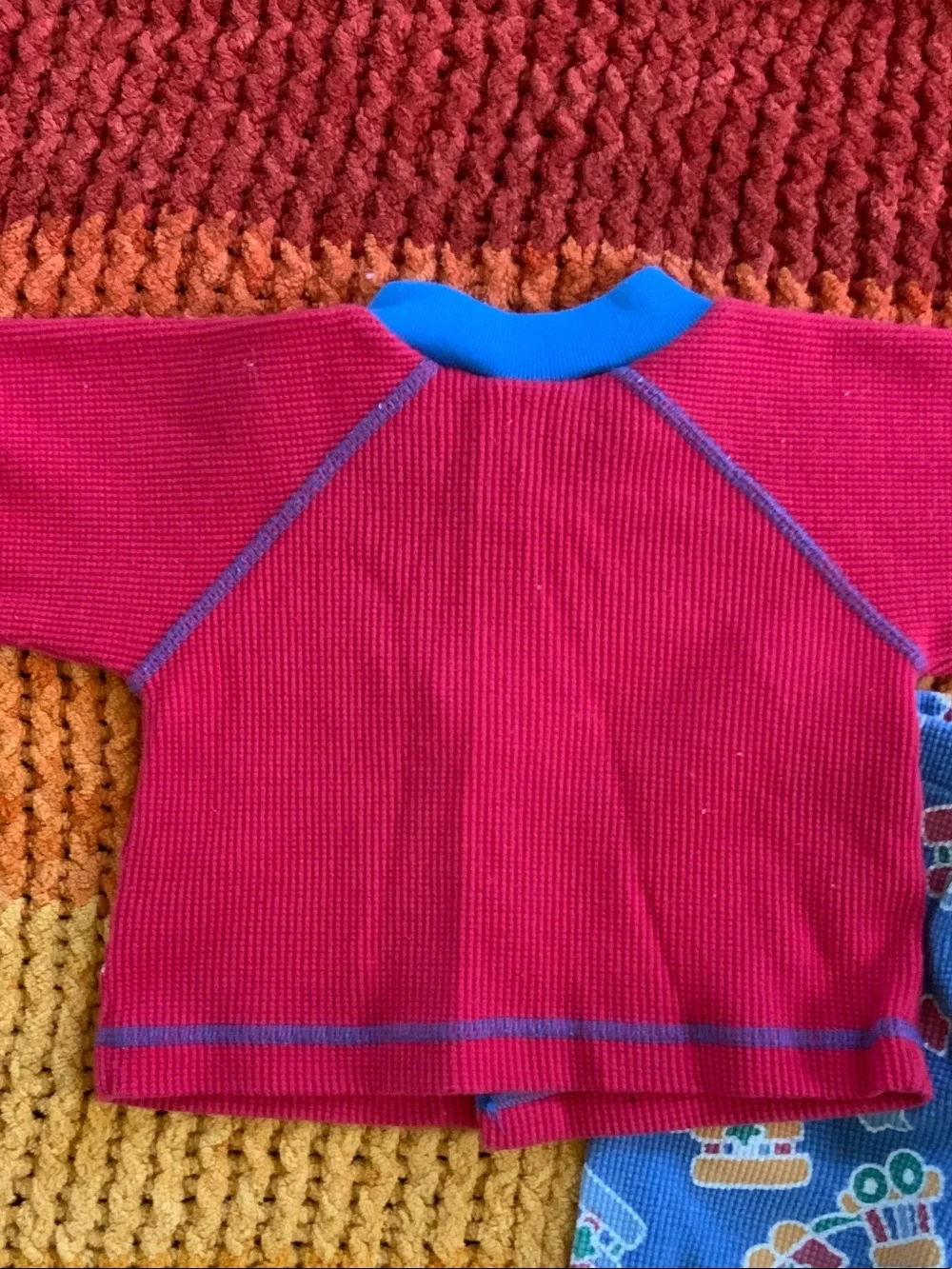 Red & Blue Toddler Train Knit Set - Kids Toys
